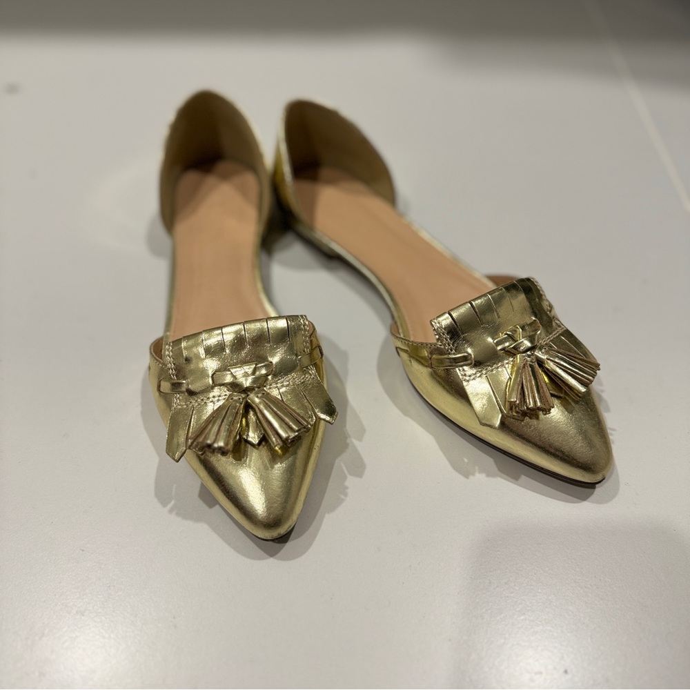 jcrew gold flats